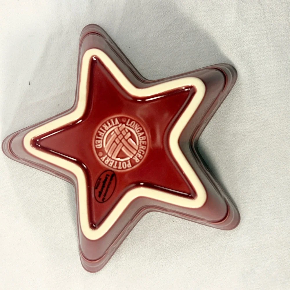 Longaberger Star Bowl Paprika 7 in Woven Traditions for Dips Candy Serving‎ Dish